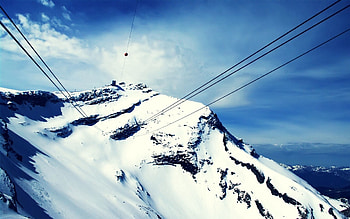 Nature, Snow, Mountain, Vertex, Top, Lift, Cables, Wire Ropes HD wallpaper