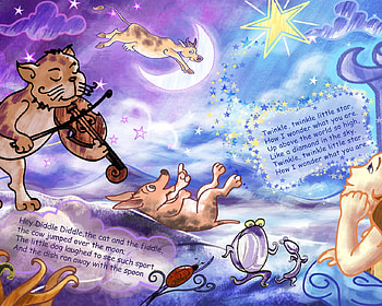 For you...sweet dreams, dog, moon, cat, girl, stars HD wallpaper