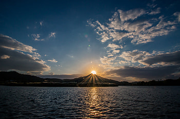 Nature, Sunset, Mountains, Lake HD wallpaper