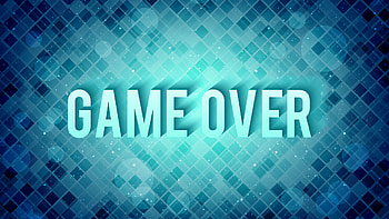 Game Over, Blue theme, High definition, Vibrant colors HD wallpaper