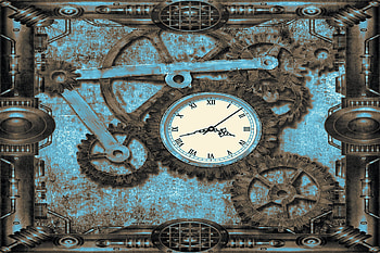 Steampunk Clock, Clock, Cogs, hop, Steampunk, Grunge HD wallpaper