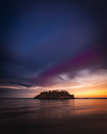 Nature, Sunset, Sky, Sea, Clouds, Horizon, Islands HD phone wallpaper