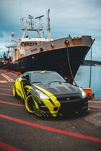 Sports, Cars, Pier, Car, Front View, Sports Car, Wharf, Ship HD phone wallpaper
