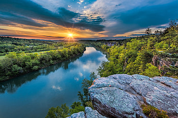 Calico Rock, river, sky, america, Arkansas HD wallpaper