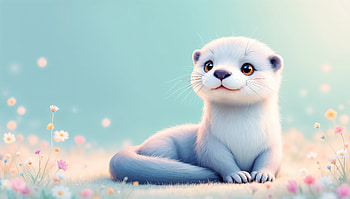 Cute Otter in Ultra, otter, illustration, whimsical, nature HD wallpaper