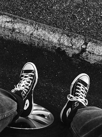 Miscellanea, Miscellaneous, Legs, Sneakers, Bw, Chb, Wheel, Shoes HD phone wallpaper