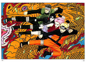 Naruto , Yamato , Sai , Sakura, anime, sakura, dragon, naruto, yamato HD wallpaper