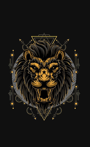 king lion, artwork HD phone wallpaper