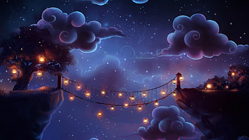 Lantern bridge. | Fantasy and Illustration | Pinterest HD wallpaper