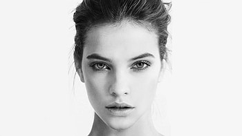 Victoria's Secret elegance, Stunning model, Striking black and white, Sensual beauty HD wallpaper