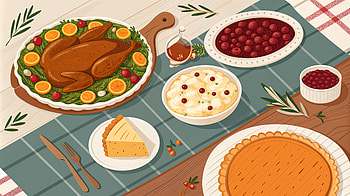 Thanksgiving Dinner: A Celebration of Flavor, thanksgiving dinner, Thanksgiving, meal, Turkey, pie HD wallpaper