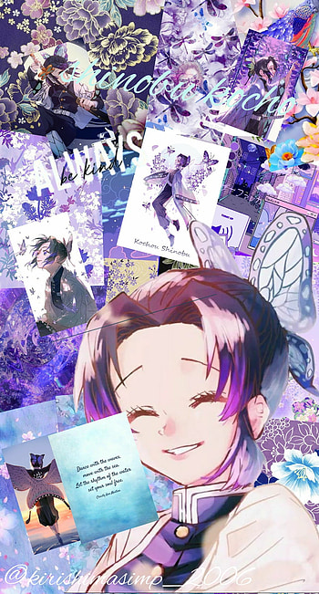 Shinobu kocho, blue, purple, cute, anime, ds HD phone wallpaper