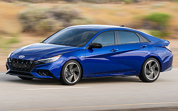 Hyundai Elantra, 2021, front view, exterior, new blue Elantra, blue sedan, Korean cars, Hyundai HD wallpaper