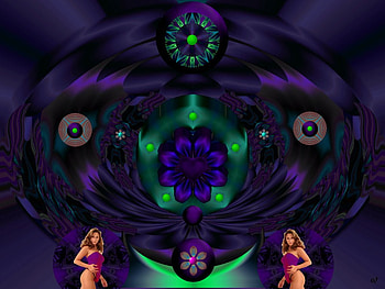 Purple Tease, eye candy, abstract, 3d, fractal, collage HD wallpaper