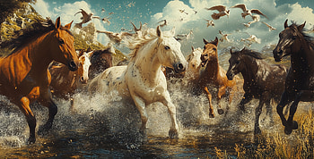 Majestic Stampede: of Galloping Horses, Stampede, horse HD wallpaper