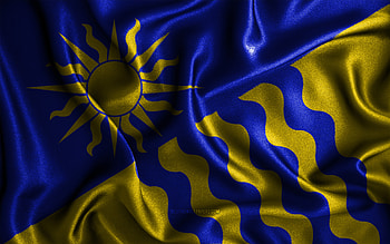 Penticton flag, , silk wavy flags, canadian cities, Day of Penticton, Flag of Penticton, fabric flags, 3D art, Penticton, cities of Canada, Penticton 3D flag HD wallpaper