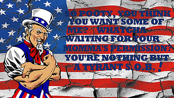 Pootin' Tyrant, warning, America, uncle sam, flag HD wallpaper
