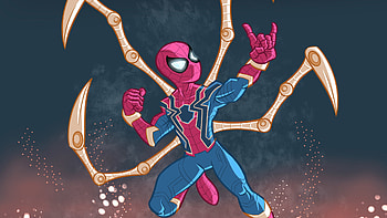 Iron-spider suit, spider-man, artwork HD wallpaper