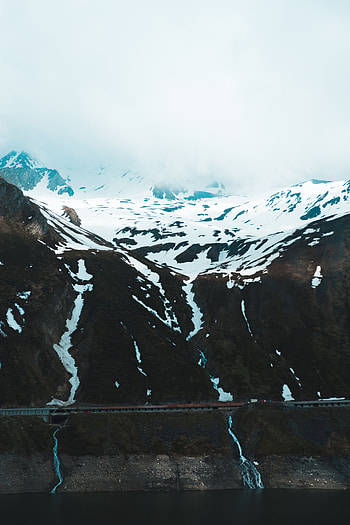 Nature, Mountains, Clouds, Snow, Precipice, Break, Slope HD phone wallpaper