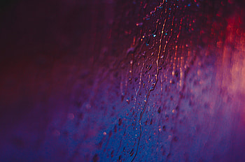Pink, surface, water drops, blur HD wallpaper