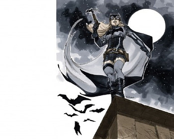 Steampunk Batgirl, batgirl, steampunk, moon, fantasy, bats HD wallpaper