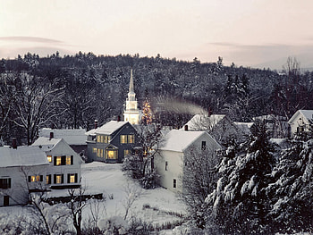 Winter, Nature, Trees, Snow, Buildings, New England HD wallpaper