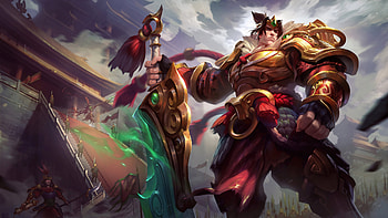 Garen White Clouds Sky Background League Of Legends HD wallpaper