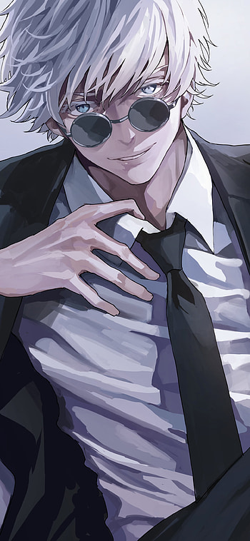 Satoru Gojo, Satoru Gojo, white hair, Anime, Jujutsu Kaisen HD phone wallpaper