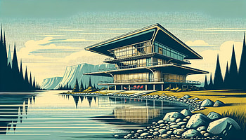 Tranquil Lake House, lake house, Modern Architecture, nature, minimalist HD wallpaper