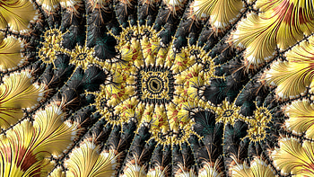 Fractal Art for your - Bee fur Yellow and Black, yellow, CGI, pattern, psychedelic, trippy, Abstract, fractal HD wallpaper