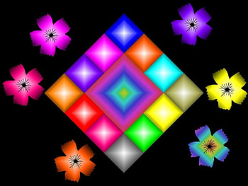 flowers & diamonds, 22657, colors, flowers, diamonds HD wallpaper