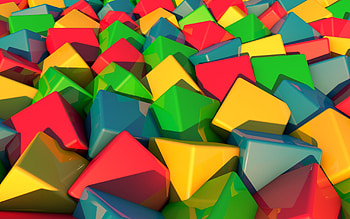 Bright, Multicolored, Motley, 3D, Cubes HD wallpaper