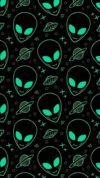 Alien, green, black HD phone wallpaper