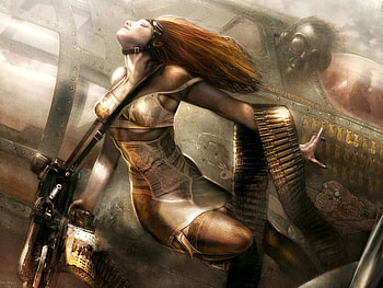 Victory Gal, plane, woman, amo HD wallpaper
