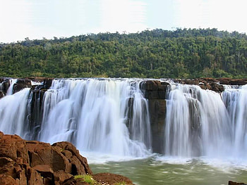 Waterfalls, falls, sky, water, rock HD wallpaper