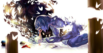 Anime , Birds and books, Magical art HD wallpaper