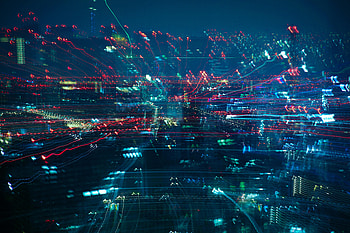 Building, Dark, Long Exposure, Night City, Neon HD wallpaper