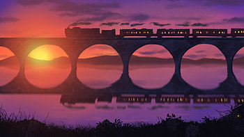 Train To Home, train, artist, artwork, digital-art, art, deviantart HD wallpaper