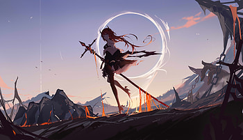 Surtr Arknights , arknights, games, anime, 2021-games HD wallpaper