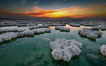 Dead sea, sunset, nature, Israel HD wallpaper