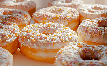 Food, Macro, Sweet, Donuts, Sprinkling, Sprinkle HD wallpaper