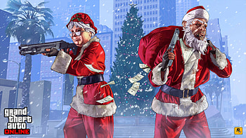 GTA Online, Festive atmosphere, Snowy landscapes, Christmas vibes HD wallpaper