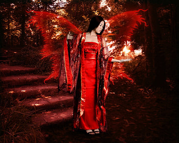Oriental Fairy, fairy, abstract, fantasy, digital art, beautiful HD wallpaper