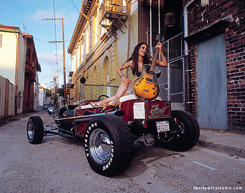 Model,Rod,Gutair, babe, girl, classic, hot rod HD wallpaper