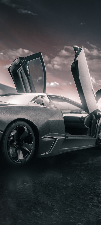 Jet Fighter-inspired, Reventon, Black beauty, Sports car marvel HD phone wallpaper