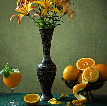 Yellow, still life, lemon, flower HD wallpaper