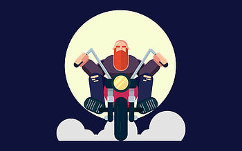 Driving Away, artist, artwork, digital-art, behance, biker HD wallpaper