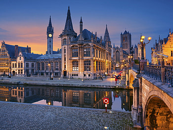 Korenmarkt Square, Belgium HD wallpaper