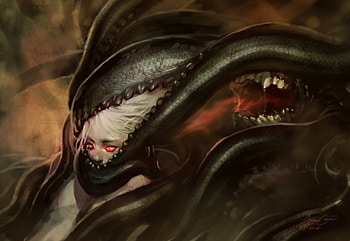 hunger, horror, tentacles, monster, mouth HD wallpaper