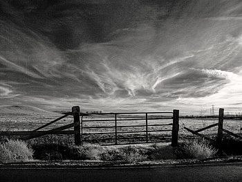 Nature, Sky, Fence, Bw, Chb, Gate, Goal HD wallpaper